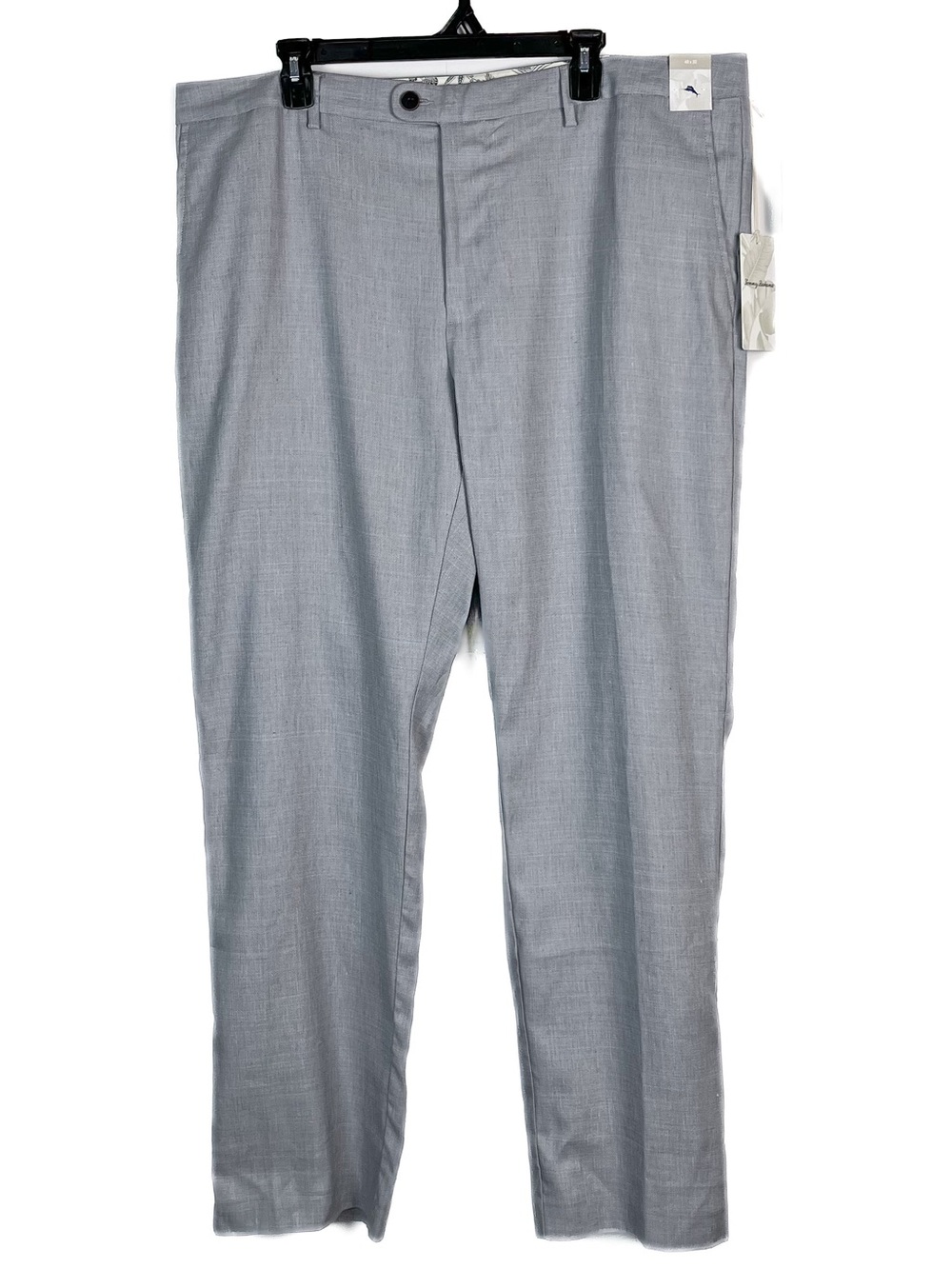 Tommy Bahama Pants Latigo Beach Flat Front Shark Grey Linen New 40x32 MSRP $168